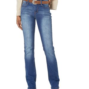 Women’s Casual Slim Straight Denim in Medium Blue