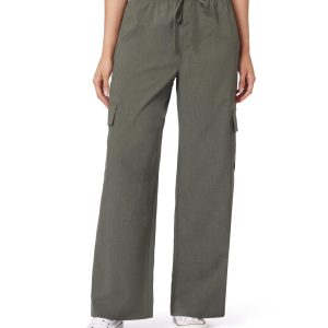 Women's Charcoal Gray Wide-Leg Cargo Casual Pants